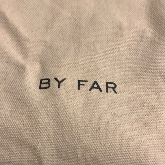 By Far Cotton Canvas Dust Bag Beige with Black String EUC - Picture 2 of 3